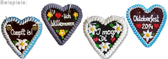 Lebkuchenherz-Beispiele 18cm