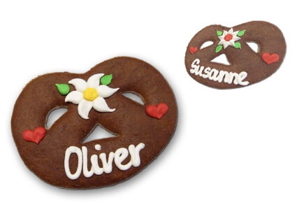 Lebkuchen-Pretzel placement card, 10cm