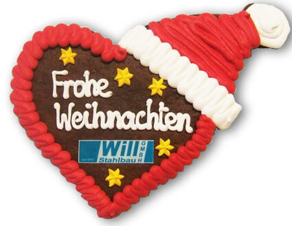 Lebkuchen Heart with Christmas Cap, customized