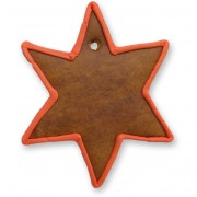 Gingerbread Christmas Star blank with border, red