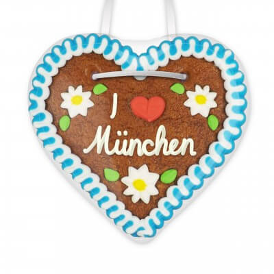 I love München - Lebkuchenherzen 12cm