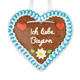 Ich liebe Bayern - Lebkuchenherzen 12cm