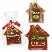 Gingerbread house flat, personalized 12cm