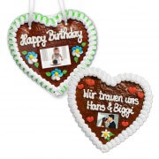 Gingerbread Heart with Photo, 18cm