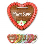 Gingerbread heart 14cm with sticker - different sayings
