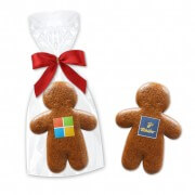 Gingerbread Man 7cm - with company logo in gift bag