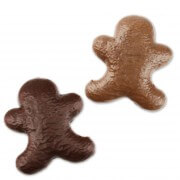 Variety selection bittersweet and whole milk gingerbread man