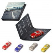 Chocolate car with individual advertising card