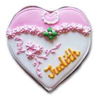 Tischkarten Lebkuchenherz Hochzeitskleid