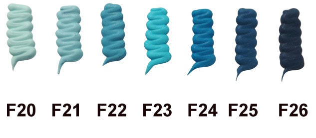 Babyblau bis Dunkelblau