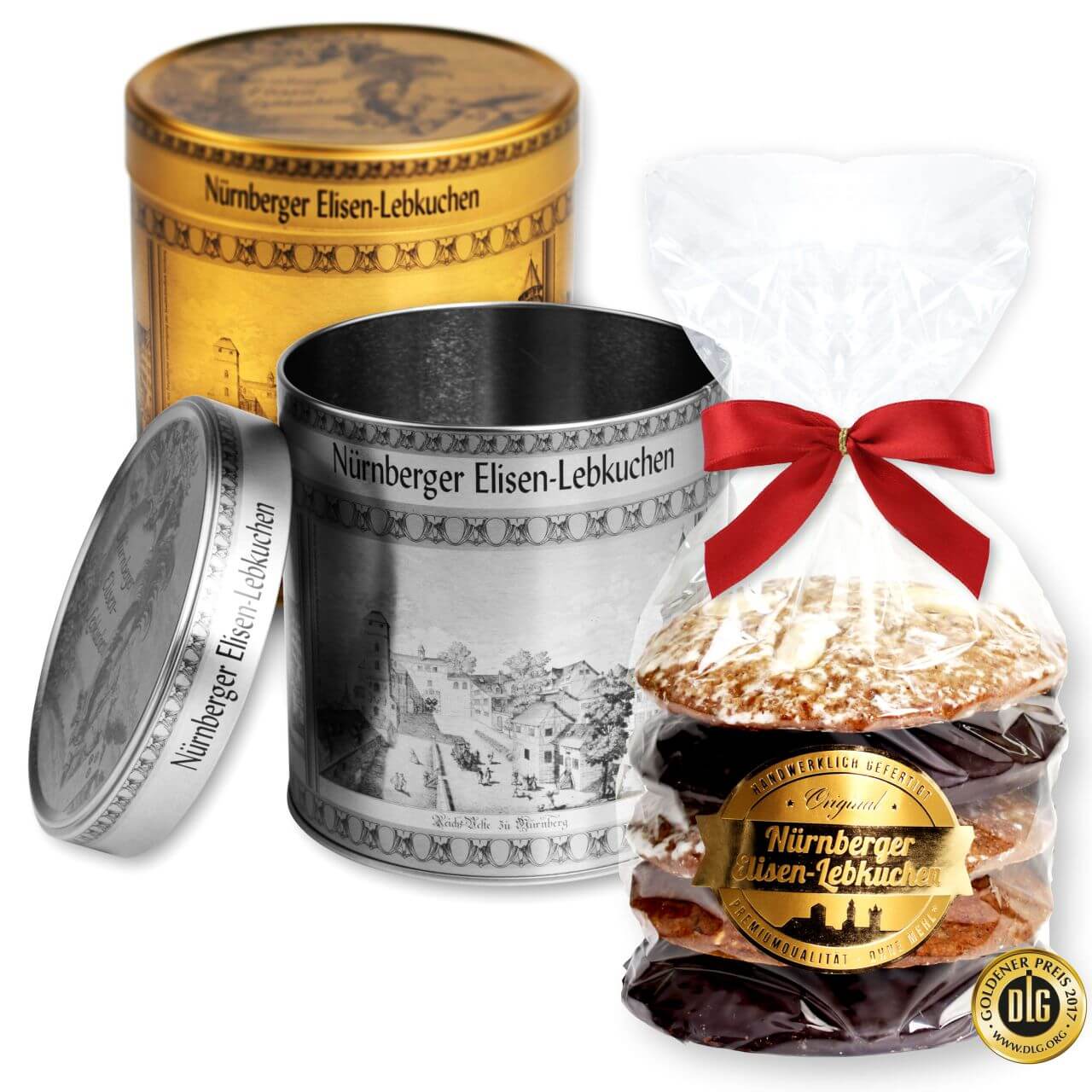 Tin with 5 pieces Nürnberger Elisen Lebkuchen buy online on Lebkuchen ...