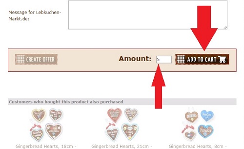 choose amount and add to cart screenshot: add to cart