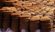 Nürnberger Lebkuchen Original Elisen Nürnberger Elisen Lebkuchen auf einem Stapel