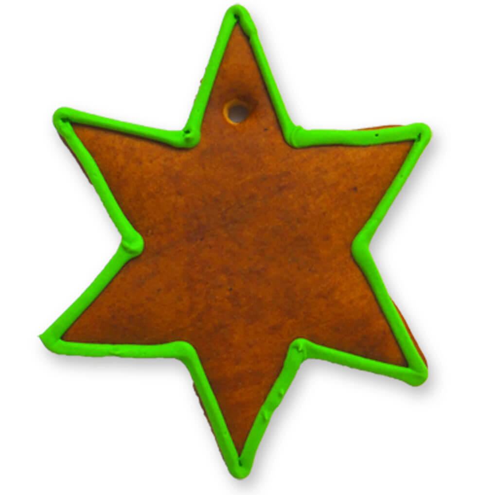 Gingerbread Christmas Star Blank With Border Green