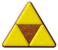 Ein Dreieck aus Lebkuchen mit Gestaltungs-Idee aus Zuckerguss