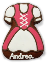 Lebkuchen Dirndl zum selbst gestalten - Gestaltungsbeispiel pink 11cm