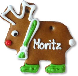 Gingerbread moose blank 12cm - design example