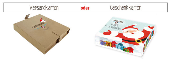 Cardboard options - 2-sided up to 30% printed or 100% full-surface all outside