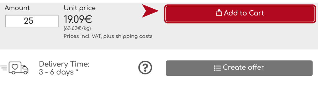 Quantity field with the Add to Cart button highlighted