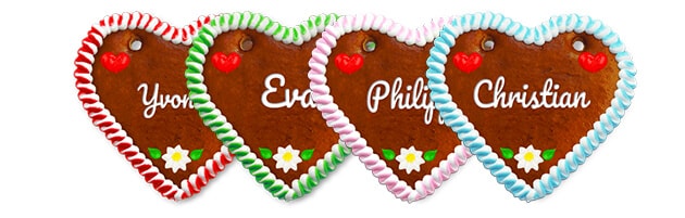 Gingerbread Heart place card color choices