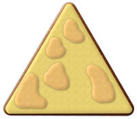Triangle made out gingerbread with yellow icing