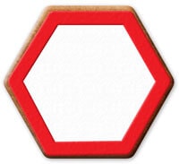 Gingerbread in hexagon-shape with sugar frosting