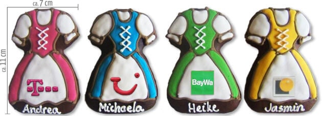 Lebkuchen-Dirndl mit Logo