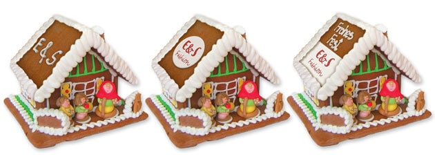 Individual gingerbread house size L with advertising