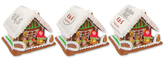 Individual gingerbread house size L with advertising