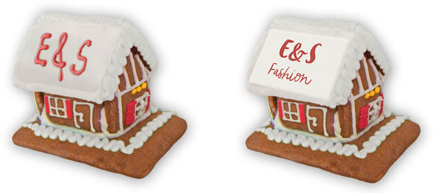 Logo or text on gingerbread house XS