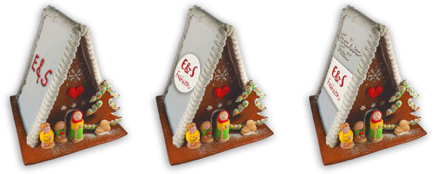 XL gingerbread house with individual advertisement