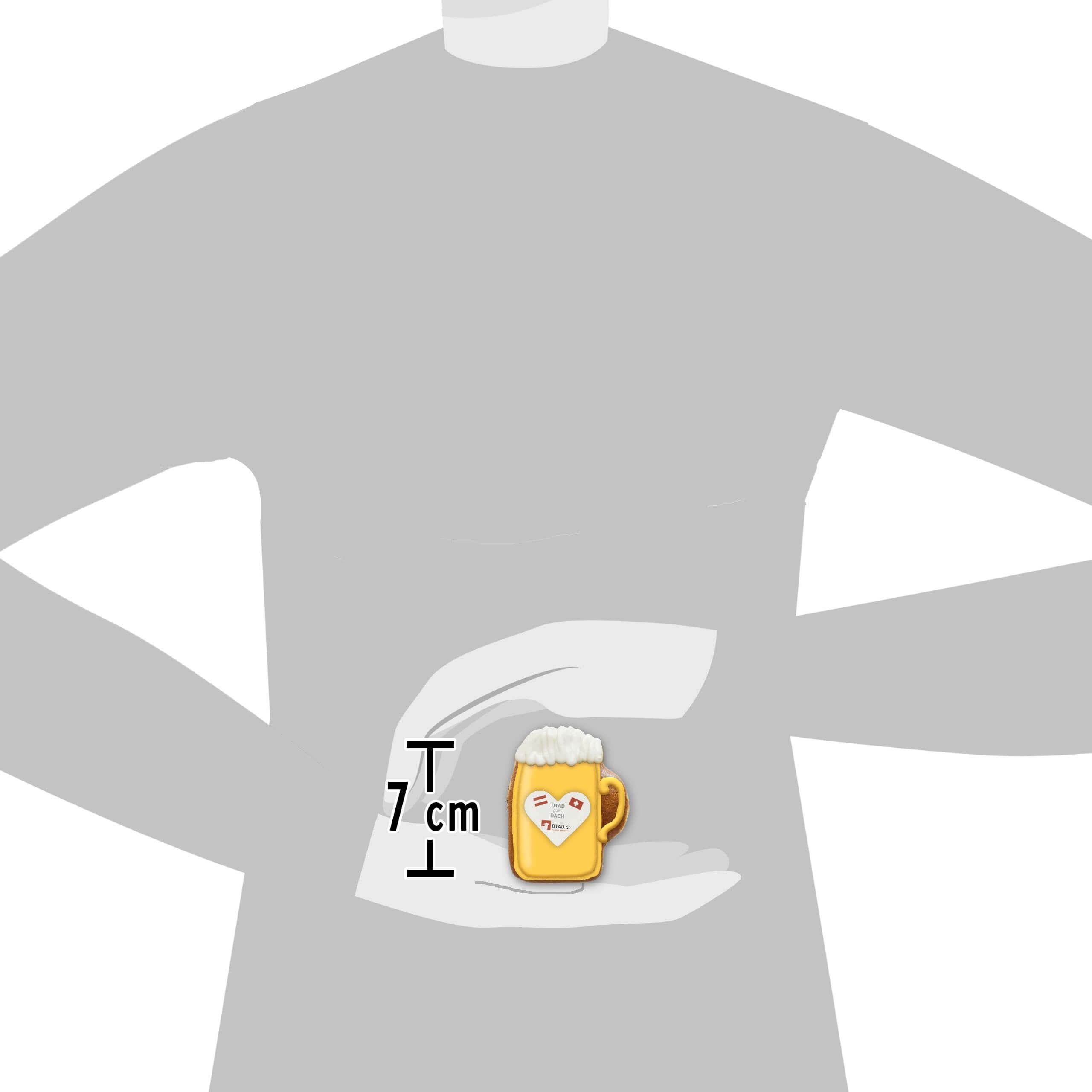 Beer mug badge size ratio