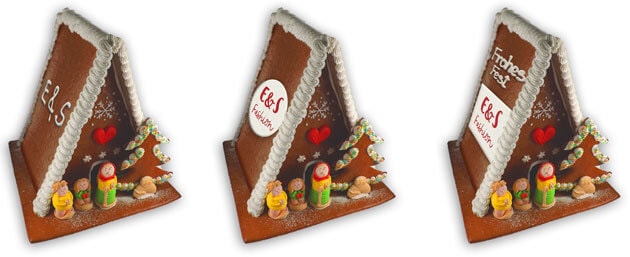 XL gingerbread house with individual advertisement