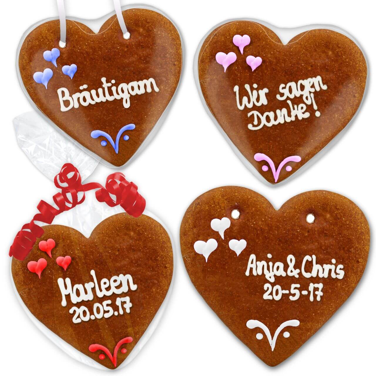 Save The Date Invitation Set Benjamin gingerbread heart 16cm