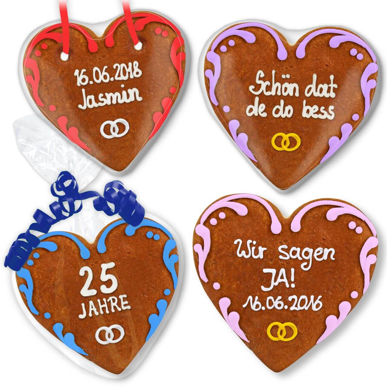Wedding invitations, set Sophia, gingerbread heart 16cm