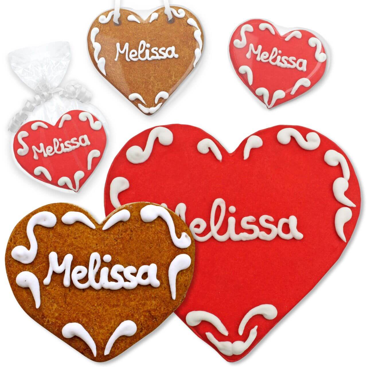 Set Melissa Place Card Gingerbread Heart 8cm 12cm