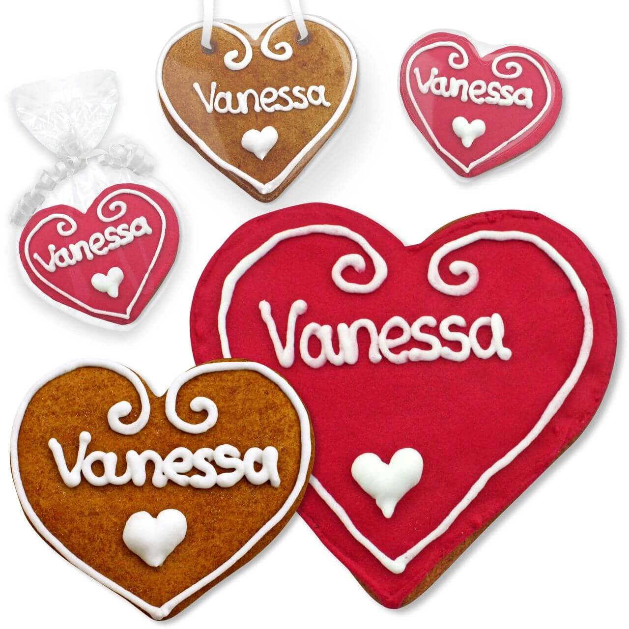 Place Card Vanessa gingerbread heart 8cm 12cm
