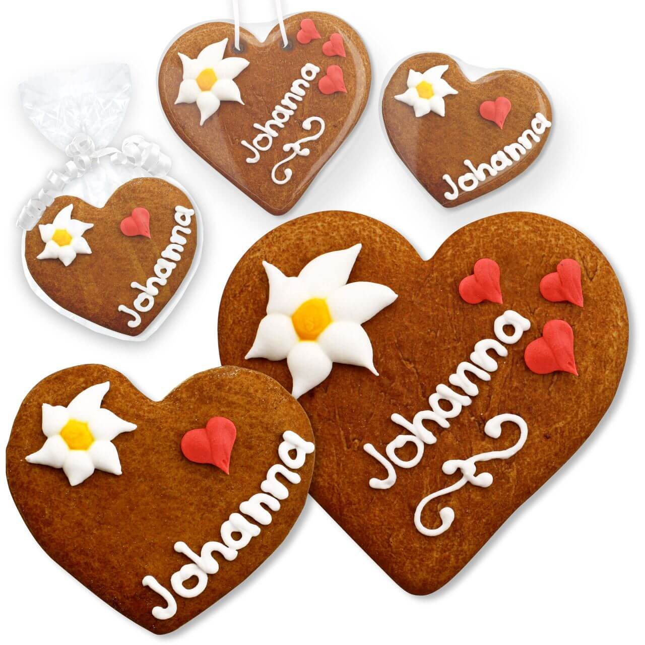 Gingerbread heart Johanna sizes 8 and 12cm