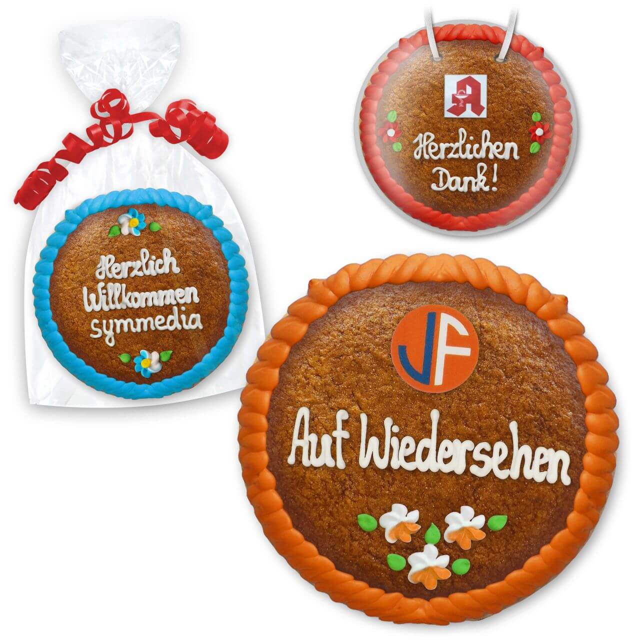 Gingerbread round form 20cm - optionally with Logo