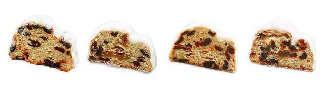 Christstollen Probierset 4 Sorten Bratapfel Marzipan Butter Stollen