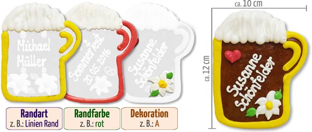 Individuelle Bierkrug Tischkarte