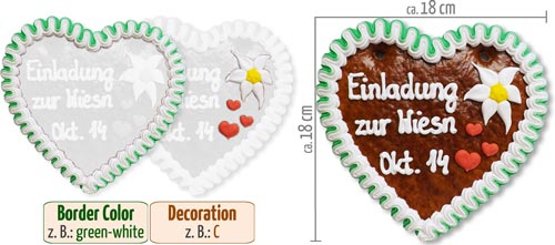 Individual Gingerbread Heart 18 cm