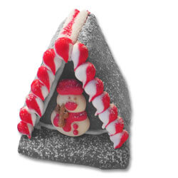 Mini gingerbread house with advertising card - individual color design