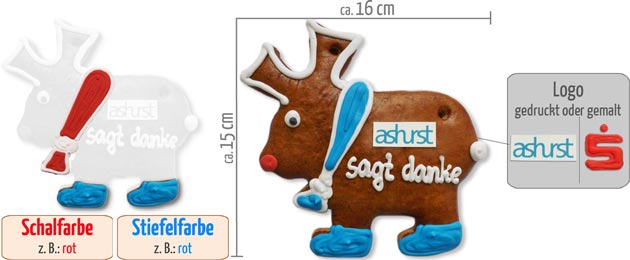 Infografik Lebkuchen Elch 15cm