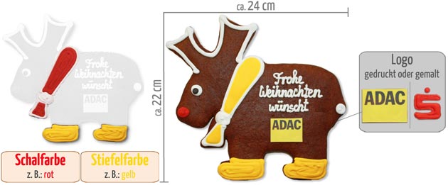 Infografik Elch aus Lebkuchen 22cm