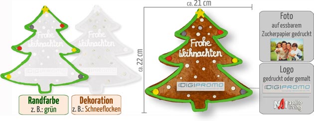 Infografik Tannenbaum Lebkuchen spitz 22cm