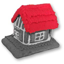 Mini gingerbread house with advertising card - individual color design