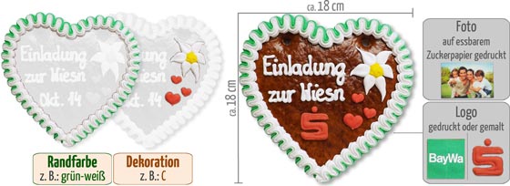 Werbegeschenk Lebkuchenherz 18cm