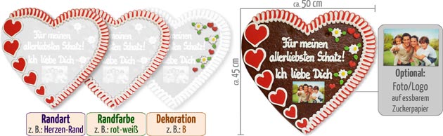 XXL Lebkuchenherz individualisieren