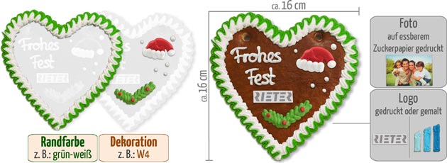 Weihnachten Lebkuchenherz 16cm